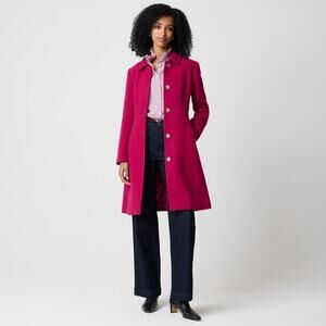 J. Crew Women's Wool-Blend Lady Day Coat Long Sleeve Brilliant Berry Size 0 NWT